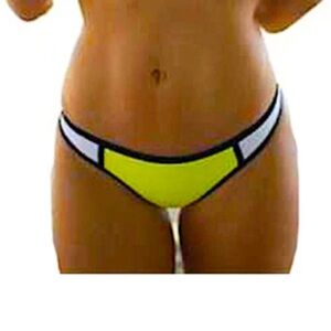 🆕 Bright Yellow and Black Neoprene Bikini Bottom 🍋🖤🏄🏼‍♀️